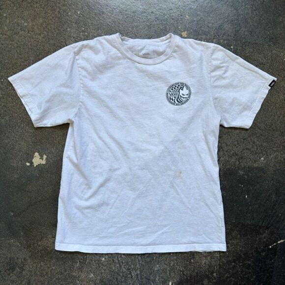 Vans Off The Wall X Spitfire White Short Sleeve Kids T-Shirt Size Large Used - Picture 1 of 10